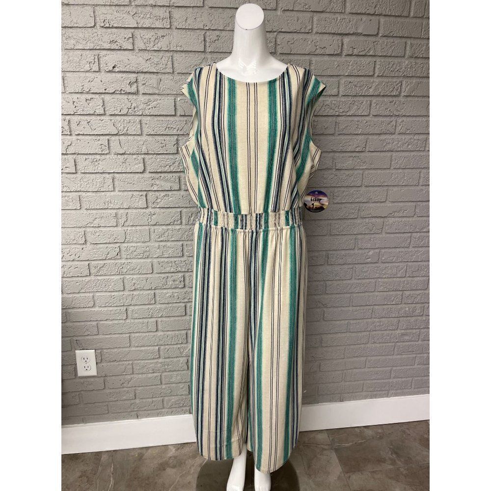 Bebop Women Striped Stretch Jumpsuit Size XL NWT